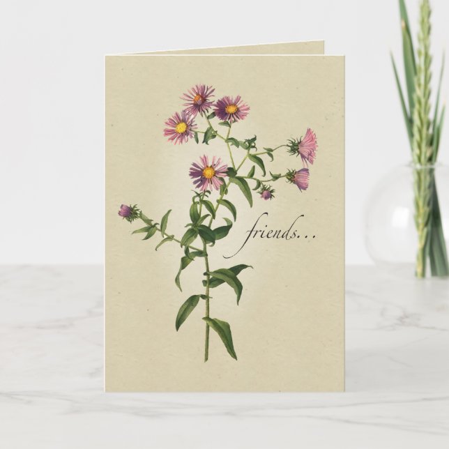 Vänner, Tack, Rosa Flowers, Religiösa Tack Kort (Framsida)