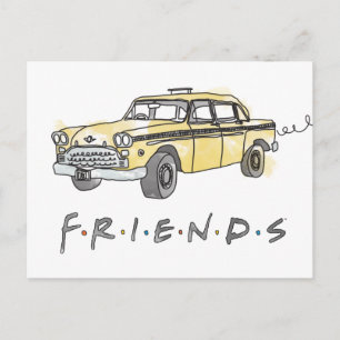 VÄNNER™ Taxi Cab Inbjudan Vykort