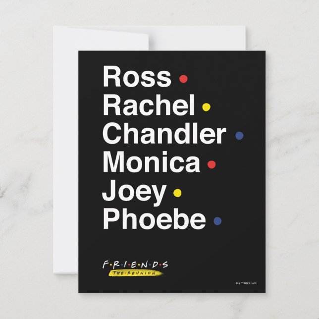 VÄNNER™ | Tecken Namn Anteckningskort (Framsida)