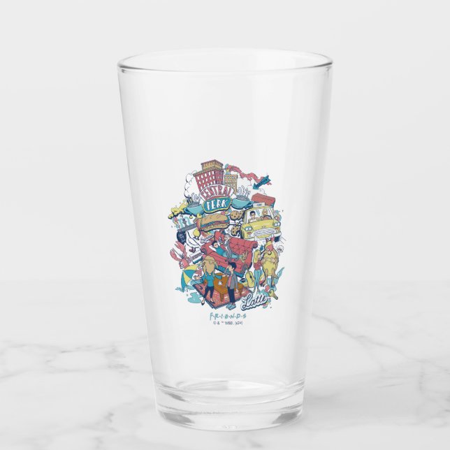 VÄNNER™ | Tecknad Collage Glaskopp (Framsida)