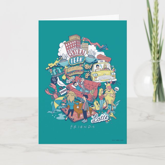 VÄNNER™ | Tecknad Collage Kort (Framsida)