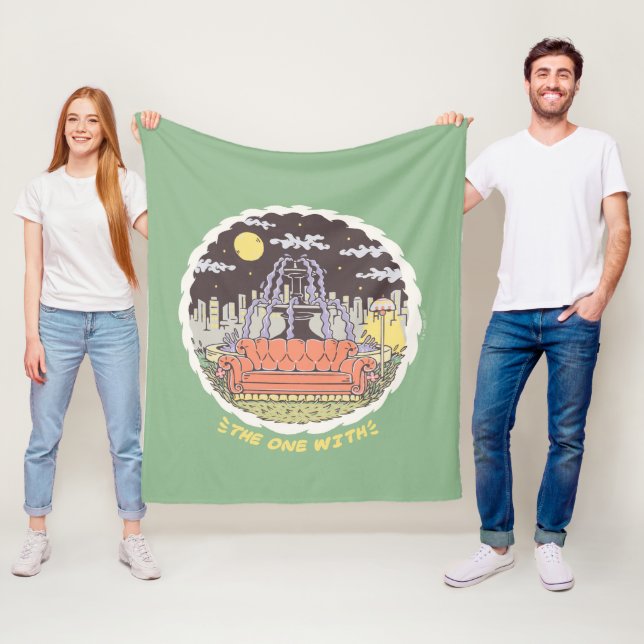 VÄNNER™ | TECKNAD FONTÄN FLEECEFILT (På plats)