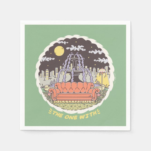 VÄNNER™ | TECKNAD FONTÄN PAPPERSSERVETT (Framsidan)