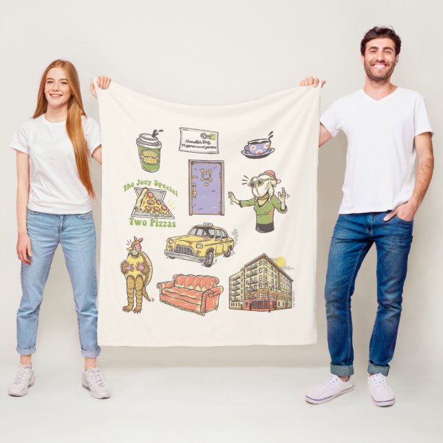 VÄNNER™ | Tecknad-ikonbild Fleecefilt (På plats)