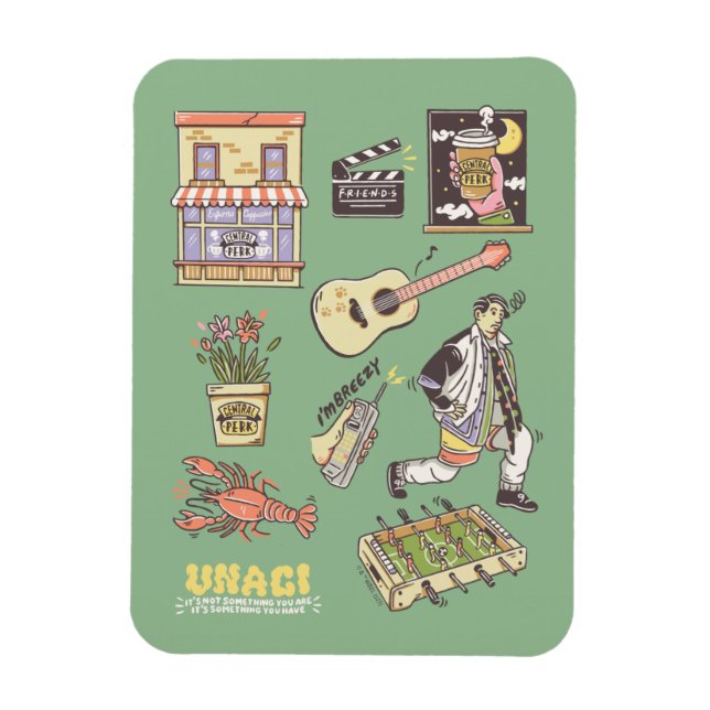 VÄNNER™ | Tecknad-ikonbild Magnet (Vertikal)