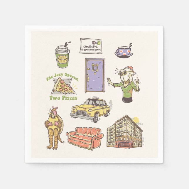 VÄNNER™ | Tecknad-ikonbild Pappersservett (Framsidan)