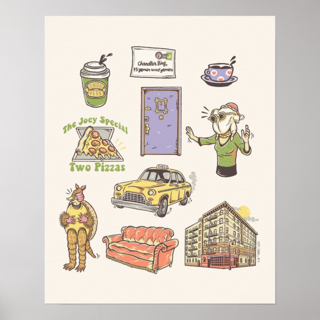 VÄNNER™ | Tecknad-ikonbild Poster (Framsidan)