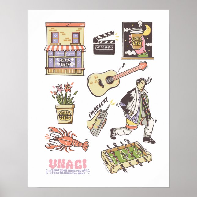 VÄNNER™ | Tecknad-ikonbild Poster (Framsidan)