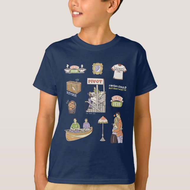 VÄNNER™ | Tecknad-ikoner 2 T Shirt (Framsida)