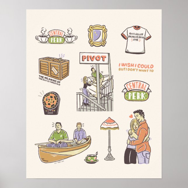 VÄNNER™ | Tecknad-ikoner Poster (Framsidan)