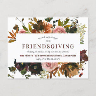 Vänner - Thanksgiving på middag Inbjudan Vykort