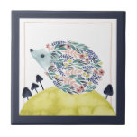 Vänner till Clementine | Folk Art Hedge Hog Kakelplatta<br><div class="desc">Den här vattenfärgen har en populär häckel bland svampar | Efter Grace Popp</div>
