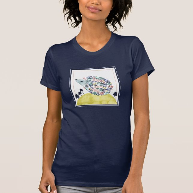 Vänner till Clementine | Folk Art Hedge Hog T Shirt (Framsida)