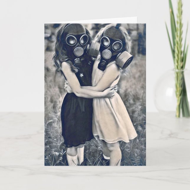 VÄNNER TILL GAS MASK BESTIES GREETARD TACK KORT (Framsida)