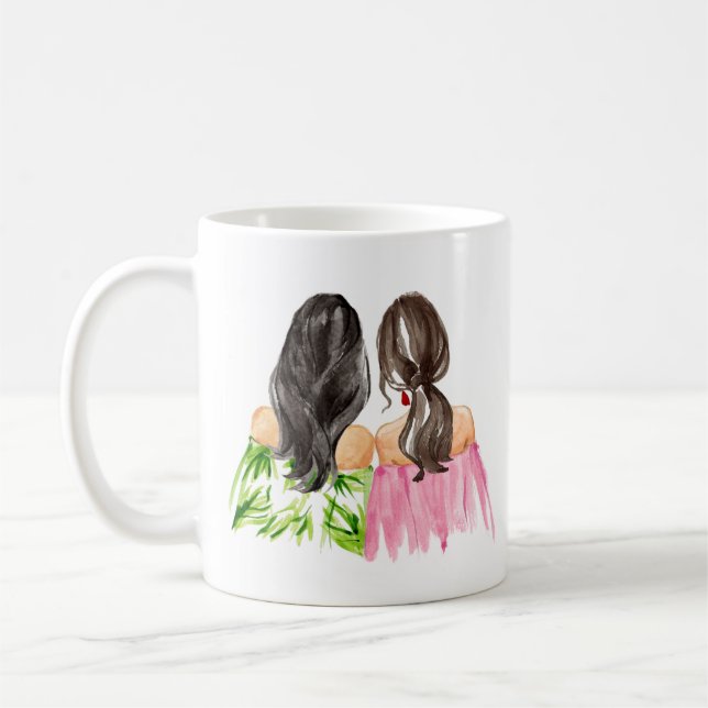 Vänner till Gift Mugg Black hair och Brunette (Vänster)