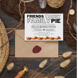 Vänner Turkiet Paj Friendsgiving Thanksgiving Inbjudningar