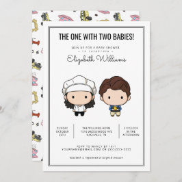 VÄNNER™ | Twillingar Bjud in babyvy Inbjudningar