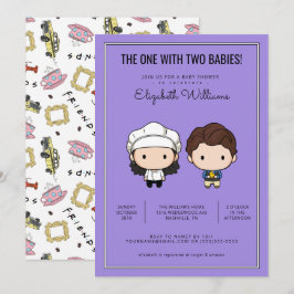 VÄNNER™ | Twillingar Bjud in babyvy Inbjudningar