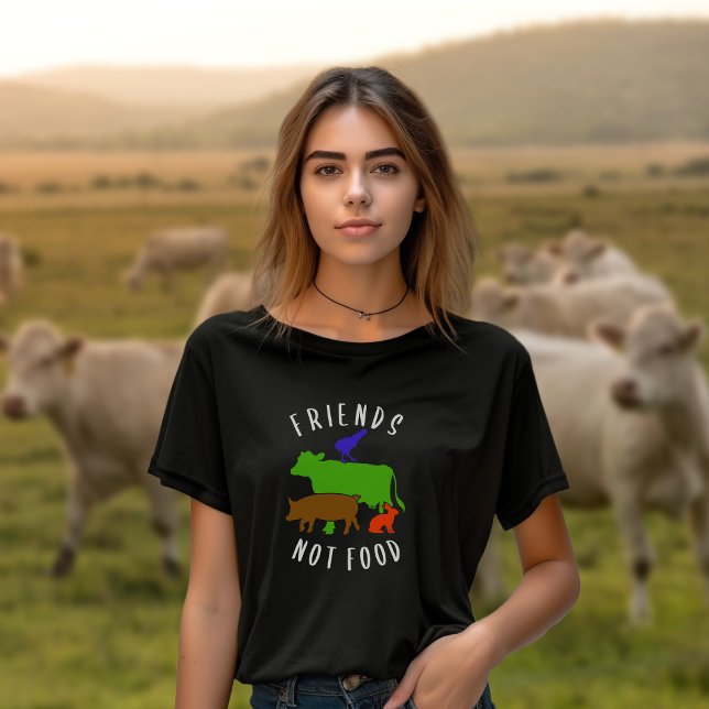Vänner utan mat, animaliska Höger Vegan Activism T Shirt (Skapare uppladdad)