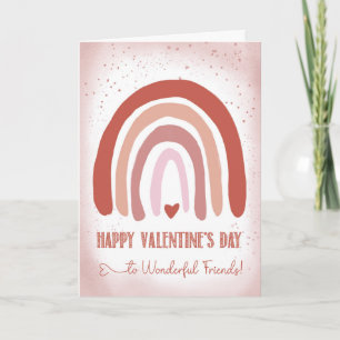 Vänner Valentines day Hand målade mjuk Rosa Kort