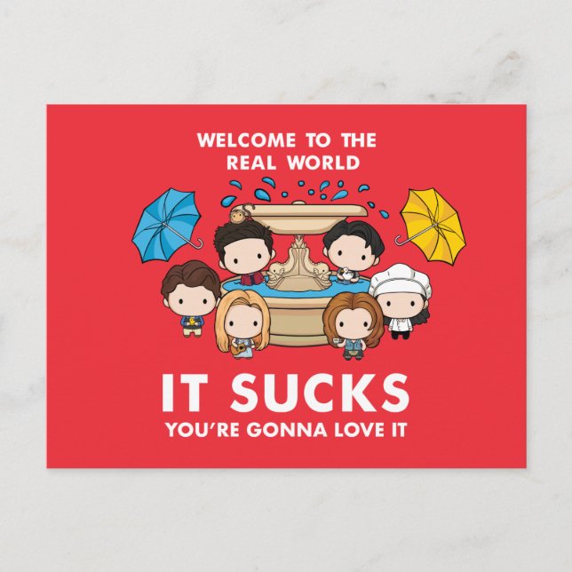 VÄNNER™ | Välkommen till Real World Chibi Inbjudan Vykort (Framsida)