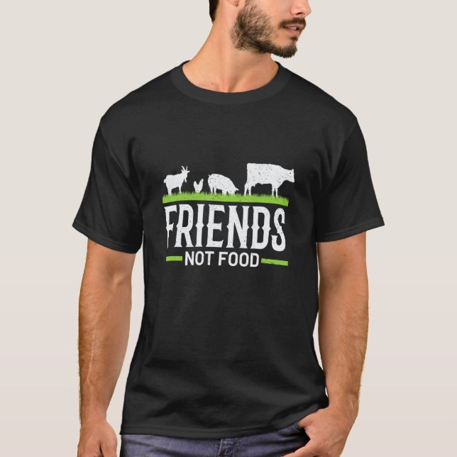 Vänner Vegan Djurprotection Djur  Citat Inte T Shirt (Framsida)