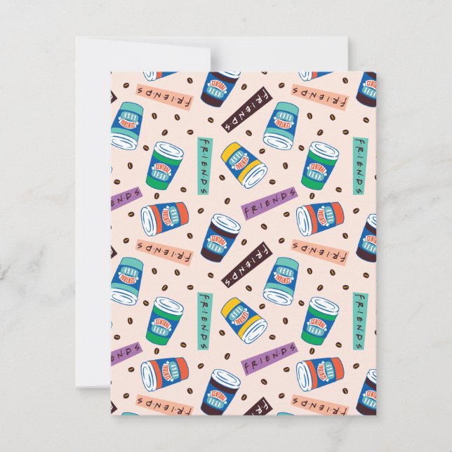 VÄNNER™ | Vibrant kaffe i centrala Perk Mönster Anteckningskort (Framsida)