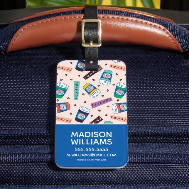 VÄNNER™ | Vibrant kaffe i centrala Perk Mönster Bagagebricka (Framsida Insitu 2)