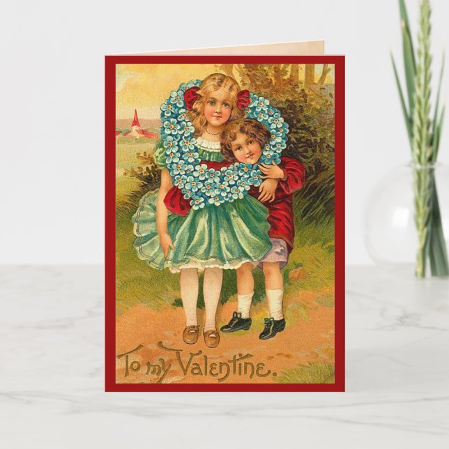 Vänner Vintage Valentine Card Helgkort (Framsida)