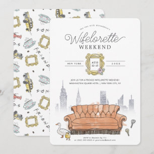 VÄNNER™   Watercolor Wifelorette Party Helg Inbjudningar