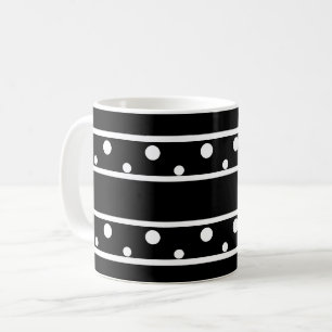 Vänner White Polka dots Black Kaffemugg