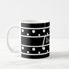 Vänner White Polka dots Black Kaffemugg