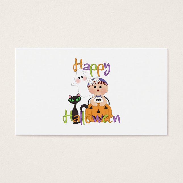 Vännerna happy halloween Baby Visitkort (Framsidan)