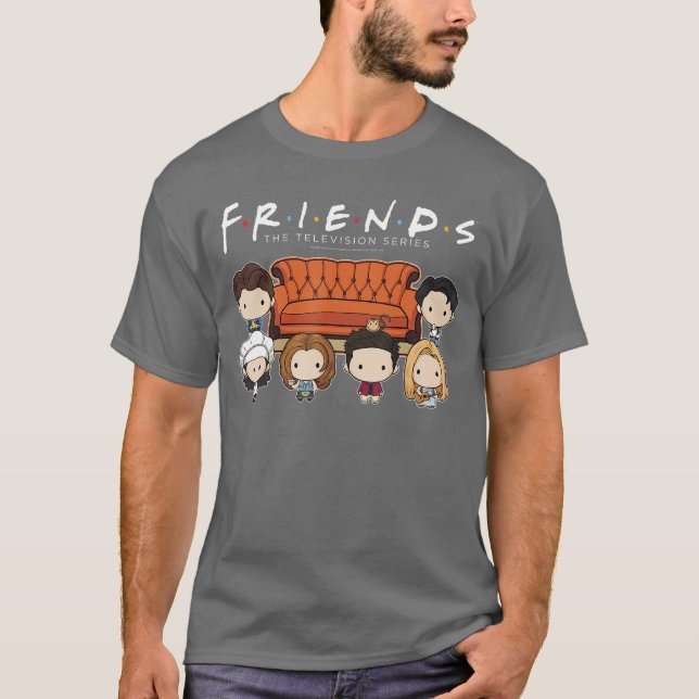 Vänners Chibi-figurer Central Perk-kafé  T Shirt (Framsida)