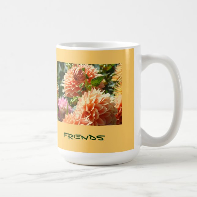 Vänners kaffemuggar gåvor Orange Dahlia Blommor (Höger)