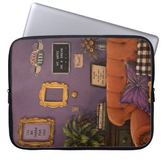 Vänners nostalgi och lila illustration laptop fodral
