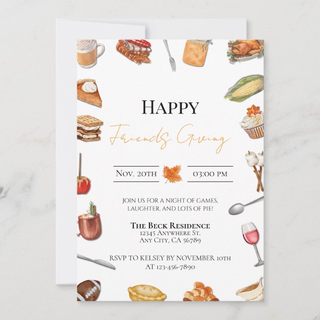 Vänners presentinbjudan inbjudningar (Framsida)