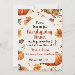 Vänners Thanksgiving-inbjudan Inbjudningar
