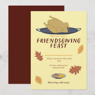 Vänners Thanksgiving-inbjudan Inbjudningar