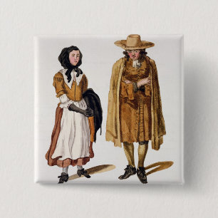 Vanor av Quakers, 1675 (färgad gravyr) Knapp