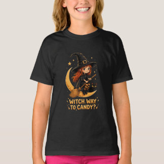 VANOSTÈ Häxväg till godis Söt häxa Grafisk T Shirt