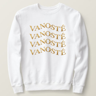 VANOSTÈ Logo – Minimalistisk guldtypografi Lång Ärmad Tröja