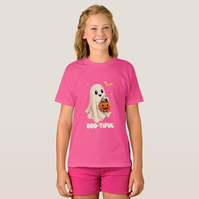 VANOSTÈ Snygg Cute Ghost Grafisk T-Shirt | Hal (Hel framsida)