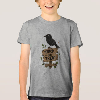 VANOSTÈ Trick or Treat Korp Träskylt Grafisk T Shirt