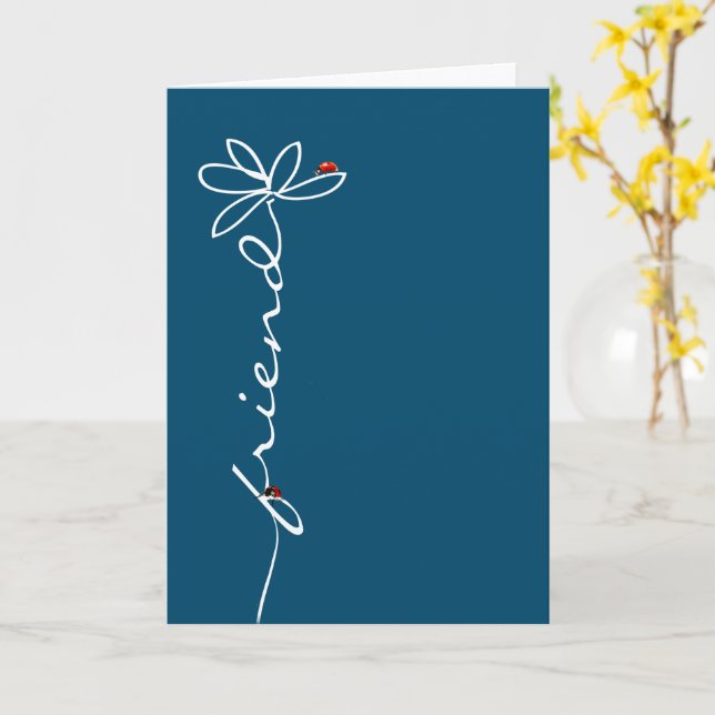 väns daisy och ladybuggar kort (Gul blomma)