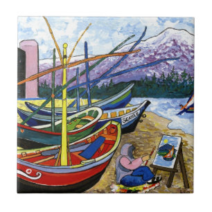 Vans Gogh fartyg Kakelplatta
