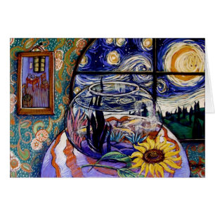 Vans Gogh Fishbowl Hälsningskort