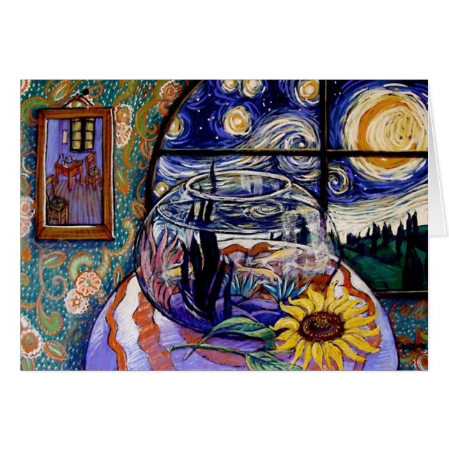 Vans Gogh Fishbowl Hälsningskort (Framsidan Horizontal)
