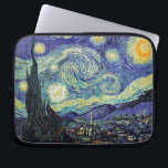 Vans Gogh Starry natt Laptop Sleeve<br><div class="desc">Vans Gogh mästerverk: Starry natt.
Den Starry natten är en olja på kanfas av den holländska post impressionistmålare Vincent Van Gogh. Målat i Juni 1889,  visar den beskåda från detfasadbeklädnad fönstret av hans asylrum på Sanktt-Rémy-de-Provence,  precis för soluppgång,  med tillägget av en idealized by.</div>