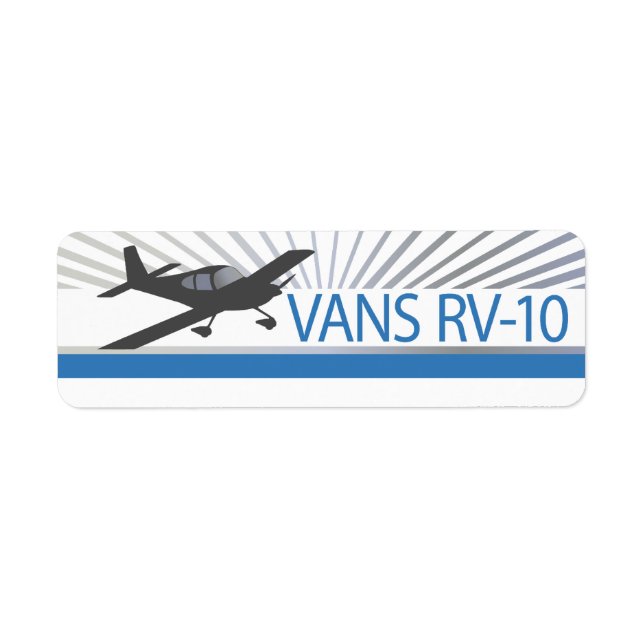 Vans RV-10 Returadress Etikett (Framsidan)